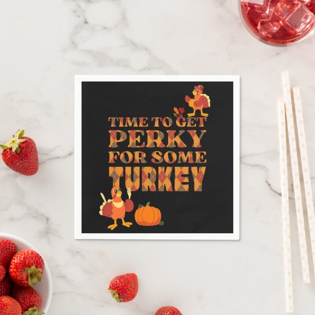 Serviette En Papier PERKY AMUSANT POUR TURQUIE JOUÉ Thanksgiving (En situation)