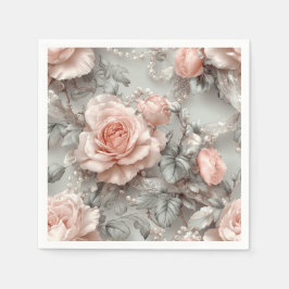 Serviette En Papier Perle romantique douce et dentelle Botanique