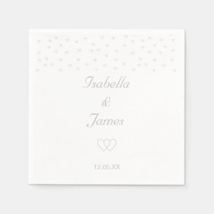 Serviette En Papier Perles chic sur Mariage blanc