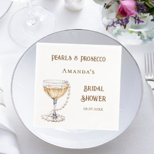 Serviette En Papier perles de douche de mariée prosecco