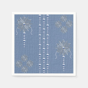 Serviette En Papier Perles de Noël décoratives et flocons de neige