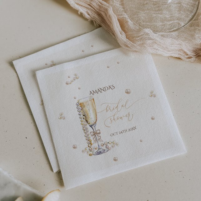 Serviette En Papier Perles Elegant Bow Fête des mariées (Créateur téléchargé)