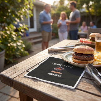 Serviette En Papier Permis de Griller Chef Papa Grillmaster Chef Cuisi