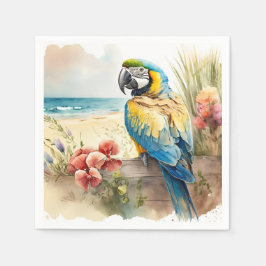 Serviette En Papier Perroquet à fleurs tropicales