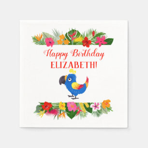 Serviette En Papier Perroquet d'anniversaire tropical