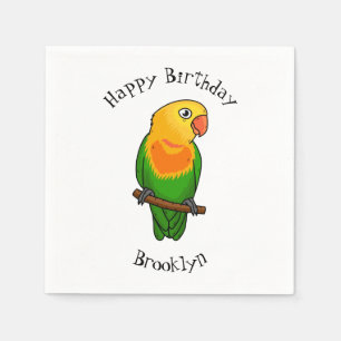 Serviette En Papier Perroquet de caricature mignon lovebird