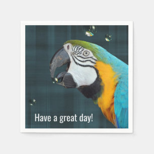 Serviette En Papier Perroquet macaw avec bulles d'eau