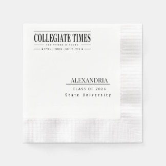 Serviette En Papier Personalised Newspaper Graduation Invitation 2026