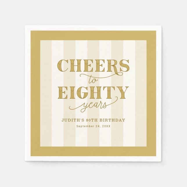 Serviette En Papier Personalized 80th Birthday Party Paper Napkin (Devant)