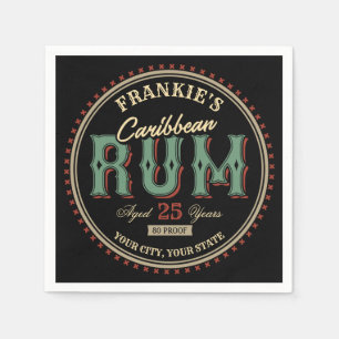 Serviette En Papier Personalized Caribbean Rum Liquor Bottle Label Bar