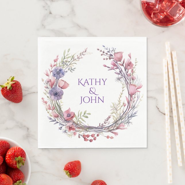 Serviette En Papier Personalized elegant cocktail party napkins (En situation)