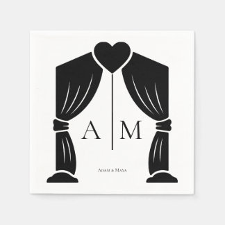 Serviette En Papier personalized initials wedding napkins elegant simp