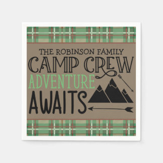Serviette En Papier PERSONALIZED NAME Cabin Camping Adventure