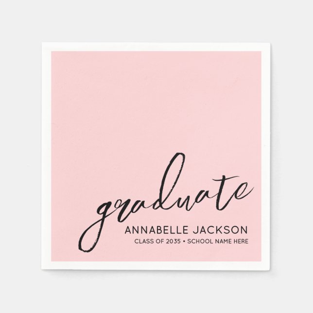 Serviette En Papier Personalized Pink Graduation (Devant)