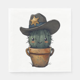 Serviette En Papier Personnage de shérif Cactus-Piquant