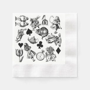 Serviette En Papier Personnages classiques d'Alice aux pays des mervei