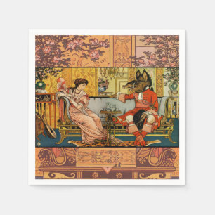 Serviette En Papier Personnages Classiques de Contes de Fées de Beauté
