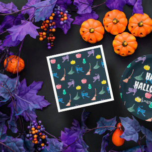 Serviette En Papier Personnages d'Halloween amusants, fête d'Halloween