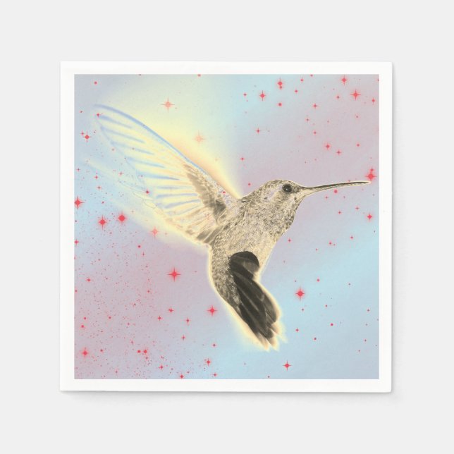 Serviette En Papier PERSONNALISABLE HUMMINGBIRD COCKTAIL Papier Napkin (Devant)