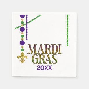 Serviette en papier personnalisable Mardi Gras