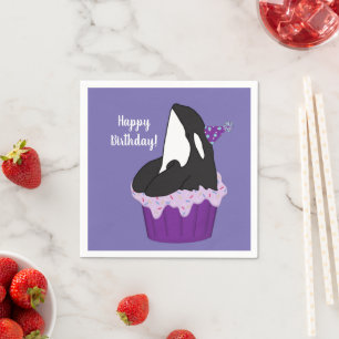 Serviette En Papier Personnalisable Orca Killer Whale Anniversaire ser
