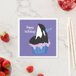 Serviette En Papier Personnalisable Orca Killer Whale Anniversaire ser