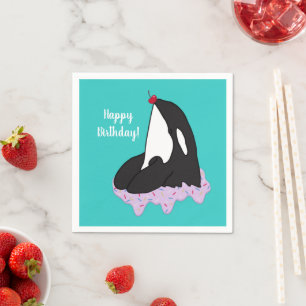 Serviette En Papier Personnalisable Orca Killer Whale Anniversaire ser