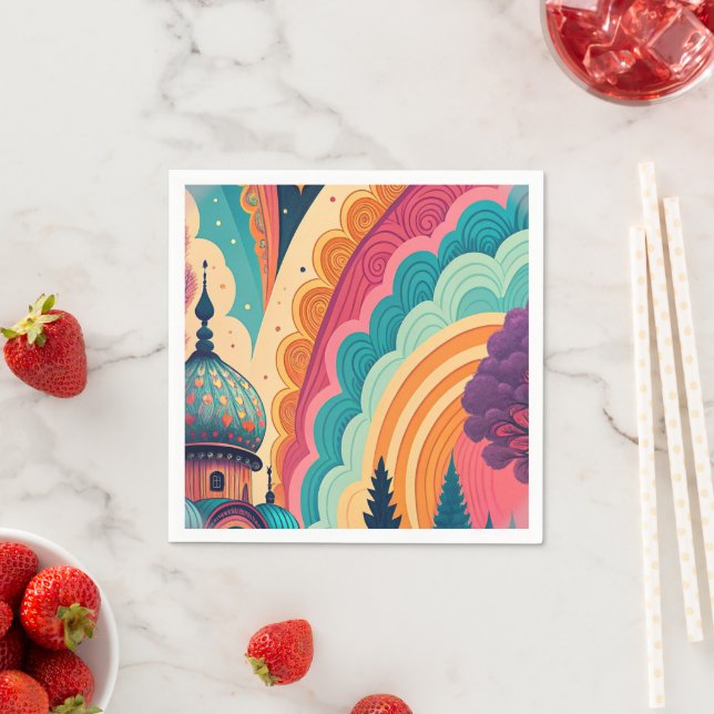 Serviette en papier personnalisable pour cocktail  (En situation)