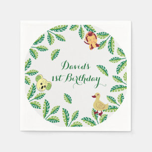 Serviette En Papier Personnalisable Safari fête d'anniversaire