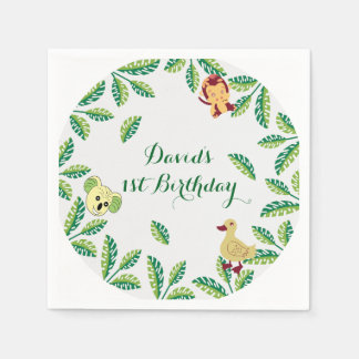Serviette En Papier Personnalisable Safari fête d'anniversaire