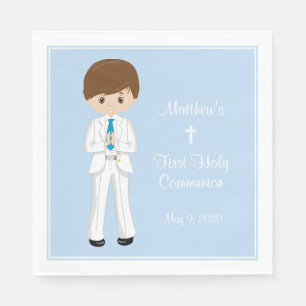 Serviette En Papier Personnalisation de la Sainte Communion Brunette B