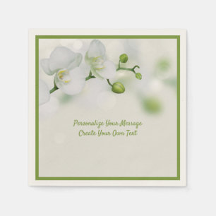 Serviette En Papier Personnalisation des élégantes fleurs de verger bl