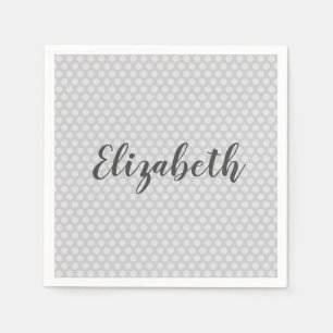 Serviette En Papier Personnalisation des Pois gris