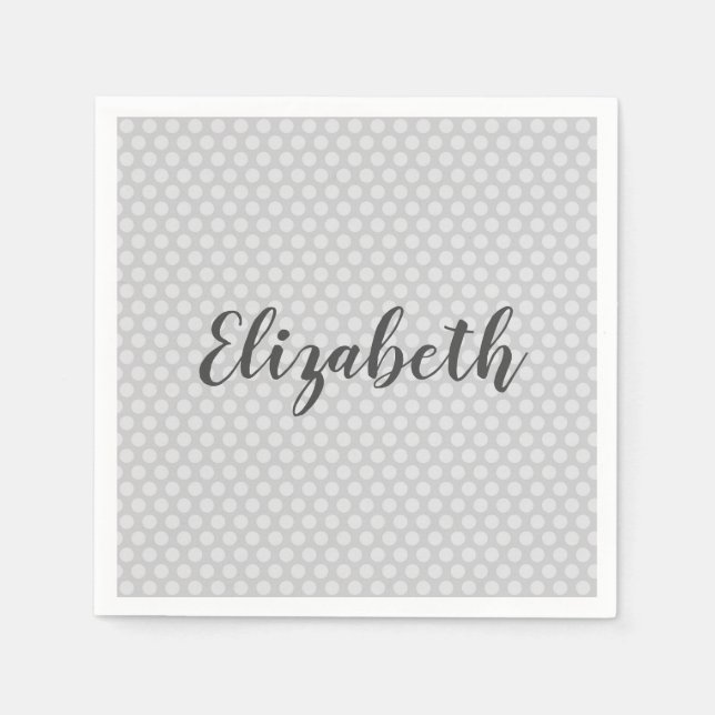 Serviette En Papier Personnalisation des Pois gris (Devant)