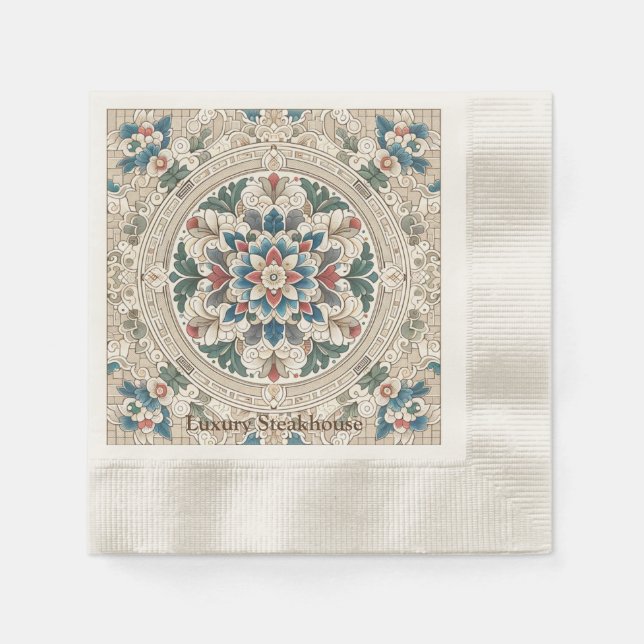 Serviette En Papier personnalisation-papier d'élégance florale Renaiss (Devant)