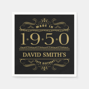 Serviette En Papier Personnalisé 1950 70e anniversaire