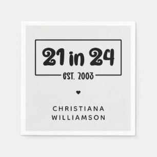 Serviette En Papier Personnalisé 21e anniversaire 21 dans 24 Est 2003 