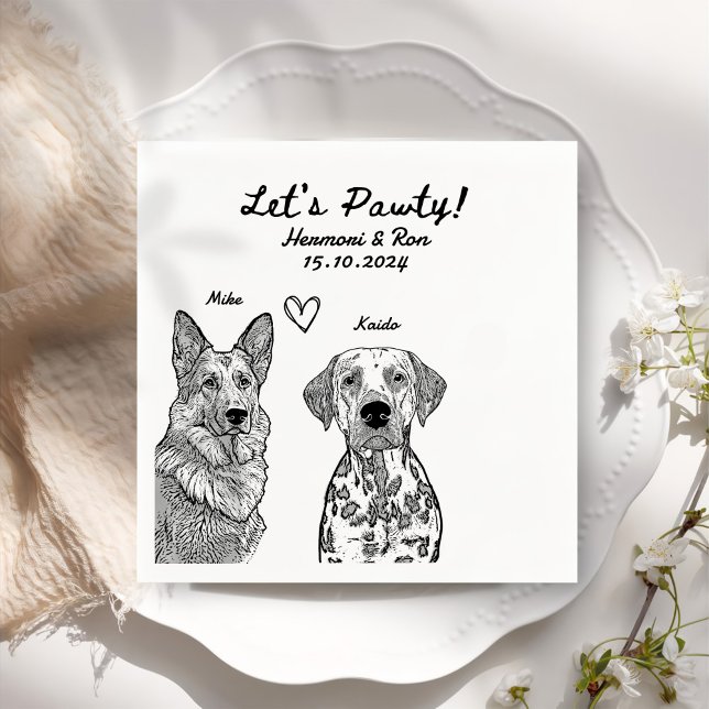 Serviette En Papier Personnalisé 2 Animaux de compagnie dessinés Maria (Créateur téléchargé)
