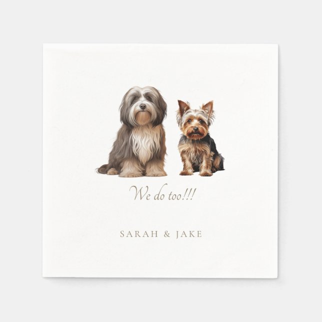 Serviette En Papier Personnalisé 2 Mariage pour animaux domestiques (Devant)