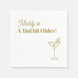 Serviette En Papier Personnalisé 30e anniversaire Martini Napkin Faux 