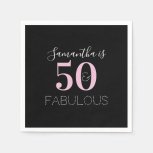 Serviette En Papier Personnalisé 50 et fabuleux anniversaire de Black 