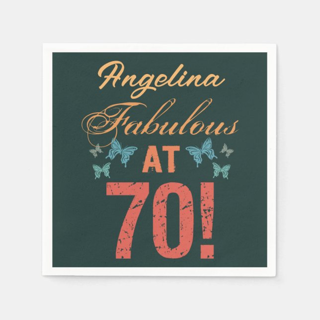 Serviette En Papier Personnalisé 70e anniversaire Fabuleux (Devant)