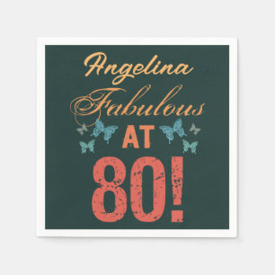 Serviette En Papier Personnalisé 80e anniversaire Fabuleux