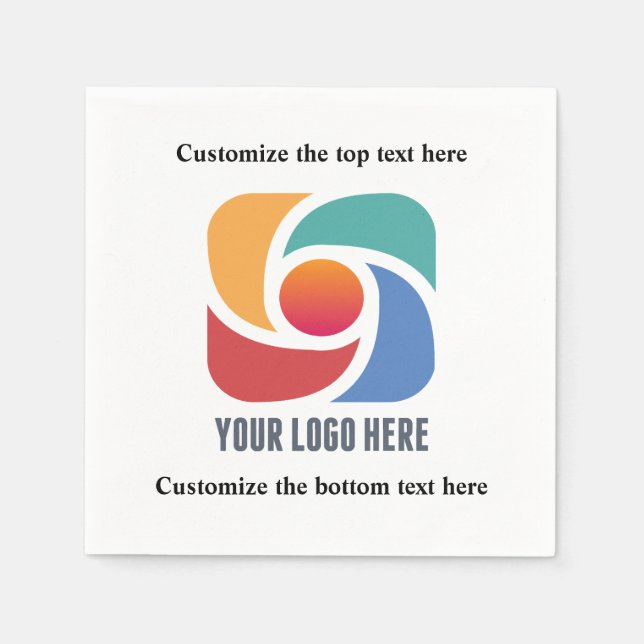 Serviette En Papier Personnalisé Ajouter votre logo d'entreprise (Devant)