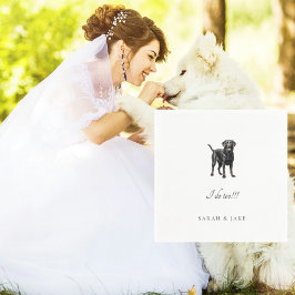 Serviette En Papier Personnalisé Animal Black Lab Mariage Stable Cockt
