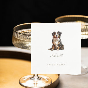 Serviette En Papier Personnalisé Australie Berger Mariage animal