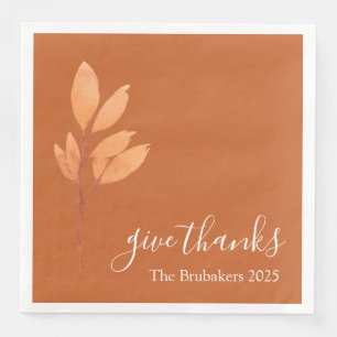 Serviette En Papier Personnalisé Burange Boho Donner Merci Thanksgivin