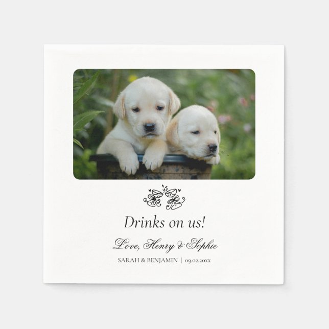 Serviette En Papier Personnalisé Cocktail photo pour animaux domestiqu (Devant)
