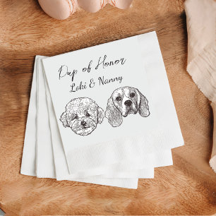Serviette En Papier Personnalisé Deux Cocktails pour animaux Mariage d