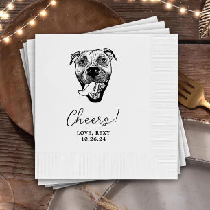 Serviette En Papier Personnalisé Deux Cocktails pour animaux Mariage d